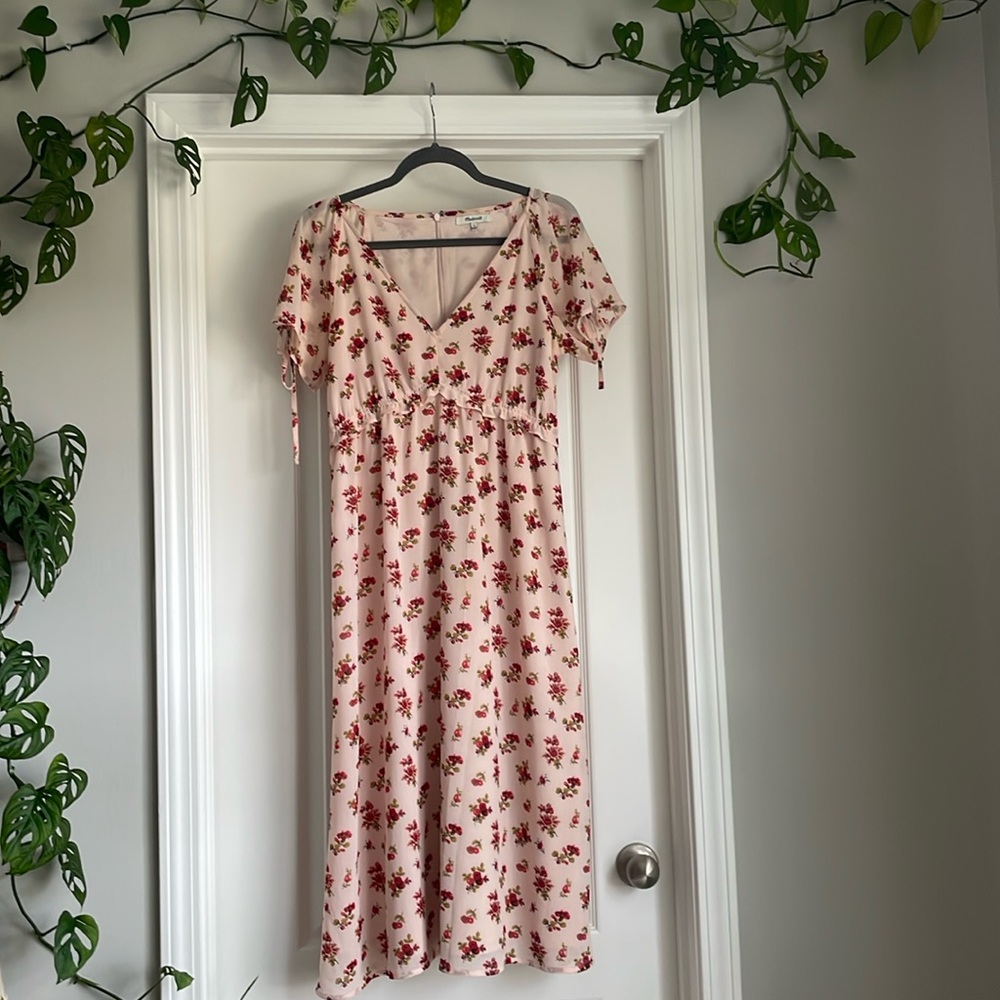 Romantic pink floral dress cottage core